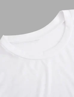 Women's Camisole Tank Top Sleeveless Round Neck White Asymmetrical Layered Elegant Draped Summer Spring Casual Workwear Regular Fit Versatile Top Clothing Apparel Women Tank Tops & Camis