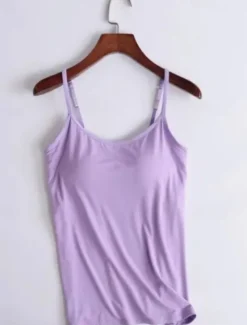 Online Women's Camisole Tank Top Solid Color Daily Casual Sleeveless Strap Regular Tops Daily Black White Pink Purple Fuchsia Summer Women Tank Tops & Camis