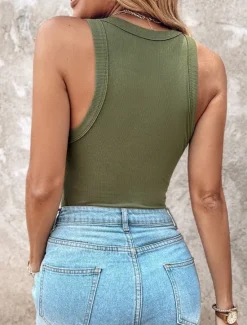 New Women's Camisole Tank Top Solid Color Daily Casual Sleeveless Crew Neck Regular Tops Daily Black White Yellow Pink Red Summer Spring Women Tank Tops & Camis