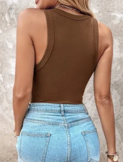 New Women's Camisole Tank Top Solid Color Daily Casual Sleeveless Crew Neck Regular Tops Daily Black White Yellow Pink Red Summer Spring Women Tank Tops & Camis