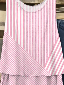 Hot Women's Camisole Tank Top Graphic Striped Elegant Romantic Casual Sleeveless V Neck Regular Tops Daily Patchwork Print Pink Blue Purple Green Summer Spring Women Tank Tops & Camis