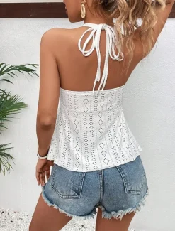 Outlet Women's Camisole Tank Top Plain Cut Out Flowing tunic Street Daily Fashion V Neck Regular Fit S Women Tank Tops & Camis