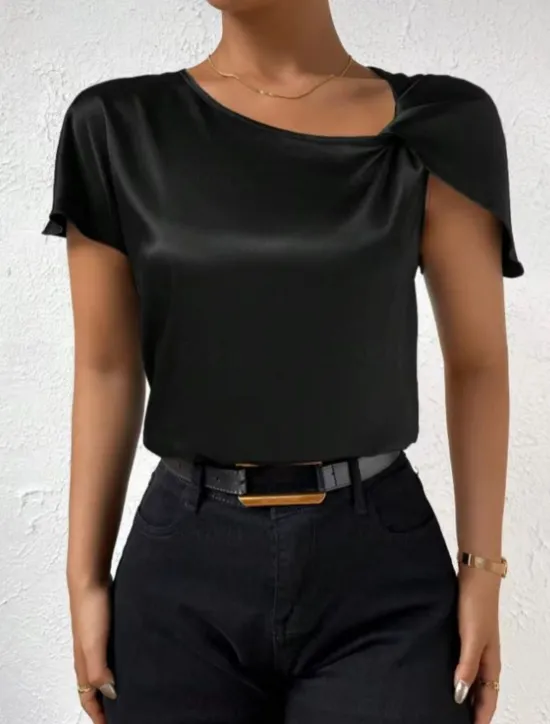 Best Women's Camisole Tank Top Solid Color Elegant Stylish Short Sleeve V Neck Regular Tops Wedding Guest Work Black Pink Navy Blue Green Khaki Summer Spring Women Tank Tops & Camis