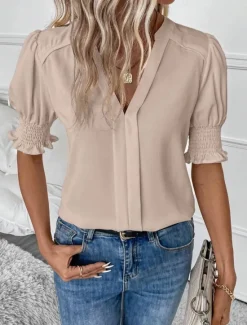 Sale Women's Camisole Tank Top Solid Color Stylish Casual Short Sleeve Notched Neck Regular Tops Daily Ruffle Black White Purple Fuchsia Green Summer Spring Women Tank Tops & Camis