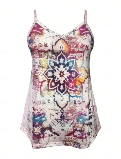 Online Women's Camisole Tank Top Graphic Stylish Casual Sleeveless Strap Regular Tops Daily Print Summer Women Tank Tops & Camis