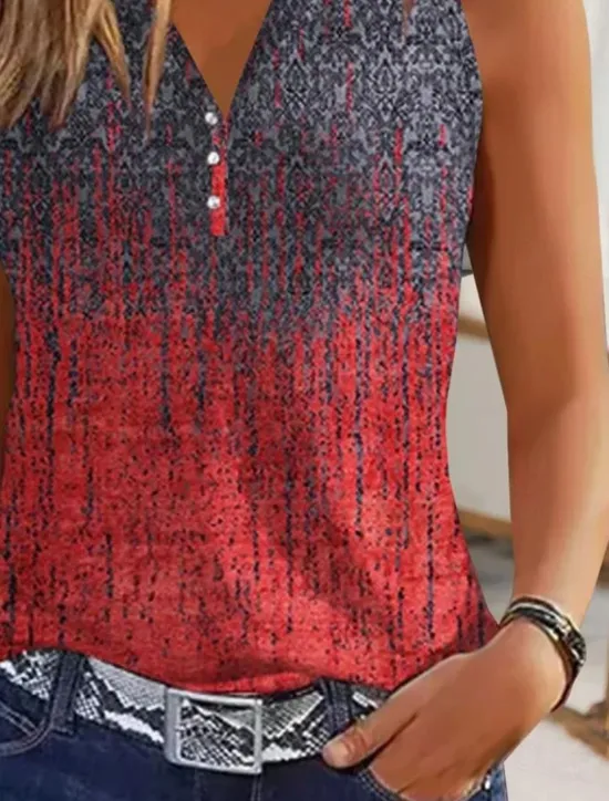 Hot Women's Camisole Tank Top Active Casual Ombre Print Sleeveless Regular Tops V Neck Casual Daily Black Wine Red Summer Women Tank Tops & Camis