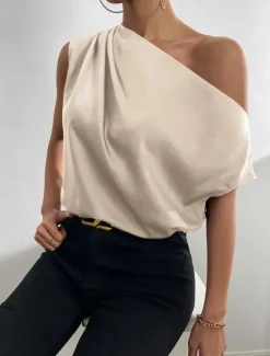 Outlet Women's Camisole Tank Top Solid Color Casual Sleeveless Crew Neck Regular Tops Daily Print Grass Green Green Beige Summer Spring Women Tank Tops & Camis