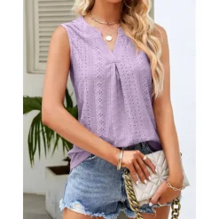 Hot Women's Camisole Tank Top Crew Neck White Pink Purple Green Summer Women Tank Tops & Camis