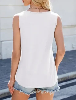 Women's Camisole Tank Top Solid Color Basic Casual Sleeveless Strap Regular Tops Daily Ruched Black White Pink Green Summer Women Shirts
