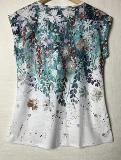 New Women's Camisole Tank Top Stylish Casual Ombre Floral Print Sleeveless Regular Tops V Neck Daily Summer Women Tank Tops & Camis|T-Shirts