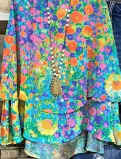 Sale Women's Camisole Tank Top Floral Casual Sleeveless V Neck Regular Tops Daily Print Summer Women Blouses & Shirts|Spring Tops