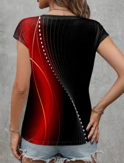 Women's Camisole Tank Top Graphic Geometric Stylish Casual Sleeveless V Neck Regular Tops Daily Print White Red Blue Green Summer Women Tank Tops & Camis