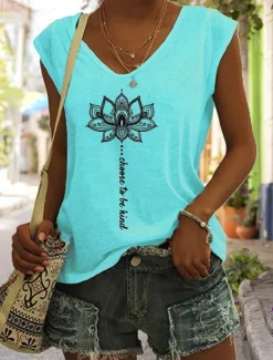 Outlet Women's Camisole Tank Top Floral Graphic Mandala Vintage Casual Sleeveless Crew Neck Regular Tops Daily Weekend Vacation Wear Print Blue Orange Summer Spring Women Tank Tops & Camis
