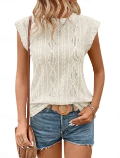 Sale Women's Camisole Tank Top Solid Color Daily Stylish Casual Sleeveless Crew Neck Regular Tops Daily White Sky Blue Purple Green Apricot Summer Women Tank Tops & Camis