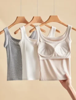 Sale Women's Camisole Tank Top Basic Sleeveless Regular Tops Crew Neck Black White Khaki Beige Gray Summer Women Tank Tops & Camis