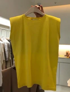 New Women's Camisole Tank Top Solid Color Daily Basic Casual Sleeveless Crew Neck Regular Tops Daily Black White Yellow Blue Brown Summer Women Tank Tops & Camis