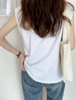 New Women's Camisole Tank Top Solid Color Daily Basic Casual Sleeveless Crew Neck Regular Tops Daily Black White Yellow Blue Brown Summer Women Tank Tops & Camis