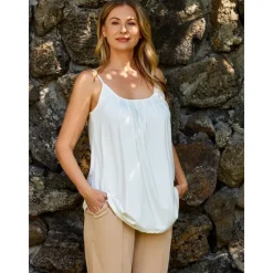 Hot Women's Camisole Tank Top Plain Vacation Hawaiian Casual Sleeveless Round Neck Regular Tops Casual Beach White Light Green Pink Wine Summer Spring Women Tank Tops & Camis