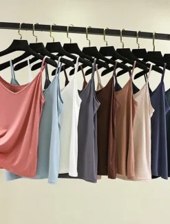 Women's Camisole Tank Top Solid Color Daily Sleeveless Crew Neck Regular Tops Daily Backless Light Blue Iron Gray Denim Blue Matcha green Black Summer Women Tank Tops & Camis
