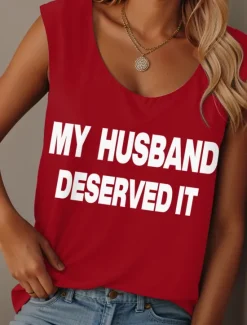Best Women's Camisole Tank Top Graphic Letter Graffiti Vintage Tropical Stylish Sleeveless Crew Neck Scoop Neck Regular Tops Daily Print Black Pink Army Green Red Purple Summer Ridicule Husband Women Tank Tops & Camis