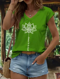 Discount Women's Camisole Tank Top Floral Graphic Letter Vintage Stylish Classic Sleeveless Short Sleeve V Neck Regular Tops Daily Vacation Wear Print Black White Yellow Red Blue Summer Spring Women T-Shirts|Tank Tops & Camis