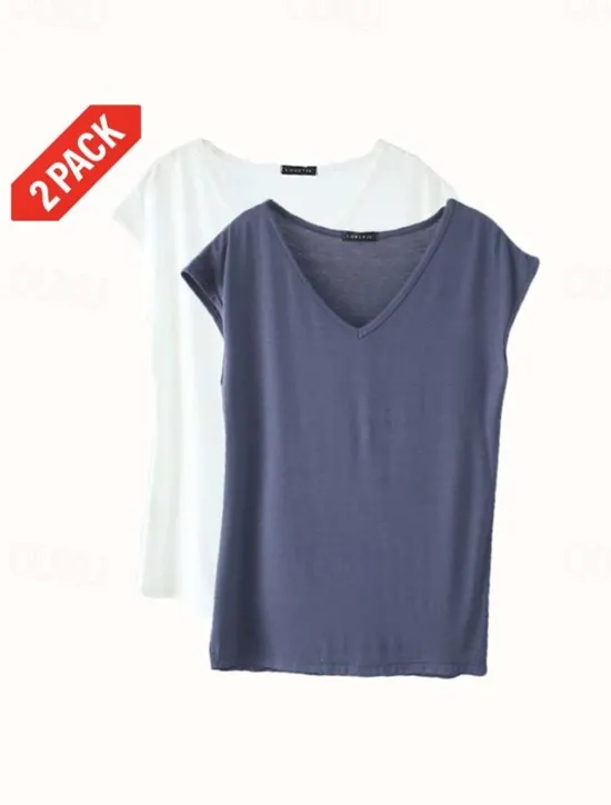 Clearance Women's Camisole Tank Top Solid Color Plain Daily Sleeveless V Neck Regular Tops White and Blue White and Red Red / black Green / Red White and Pink Spring, Fall, Winter, Summer Women Tank Tops & Camis