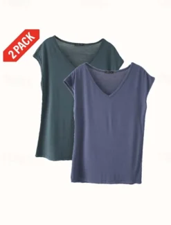 Clearance Women's Camisole Tank Top Solid Color Plain Daily Sleeveless V Neck Regular Tops White and Blue White and Red Red / black Green / Red White and Pink Spring, Fall, Winter, Summer Women Tank Tops & Camis