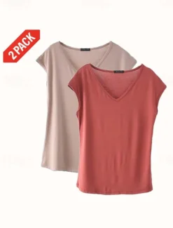 Clearance Women's Camisole Tank Top Solid Color Plain Daily Sleeveless V Neck Regular Tops White and Blue White and Red Red / black Green / Red White and Pink Spring, Fall, Winter, Summer Women Tank Tops & Camis