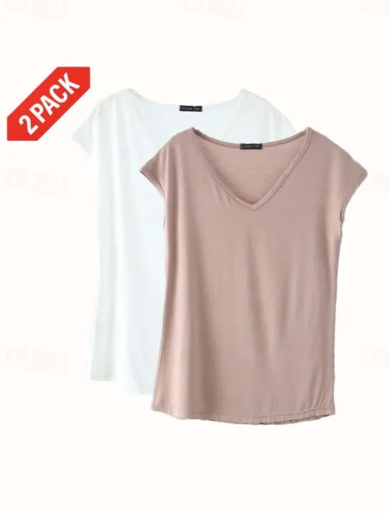 Clearance Women's Camisole Tank Top Solid Color Plain Daily Sleeveless V Neck Regular Tops White and Blue White and Red Red / black Green / Red White and Pink Spring, Fall, Winter, Summer Women Tank Tops & Camis