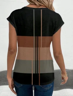 Best Women's Camisole Tank Top Geometric Casual Sleeveless V Neck Regular Tops Daily Print Summer Women Tank Tops & Camis