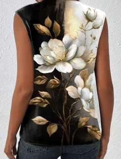 New Women's Camisole Tank Top Floral Graphic Daily Casual Sleeveless Crew Neck Regular Tops Daily Print Summer Women Tank Tops & Camis