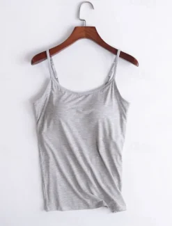Online Women's Camisole Tank Top Solid Color Daily Basic Casual Sleeveless Strap Regular Tops Daily Backless Black White Pink Red Purple Summer Women Tank Tops & Camis