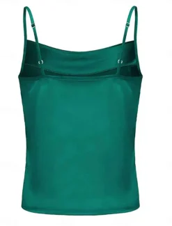 Clearance Women's Camisole Tank Top Solid Color Casual Sleeveless V Neck Regular Tops Daily Buttons Pocket Black Wine Green Summer Spring Women Tank Tops & Camis
