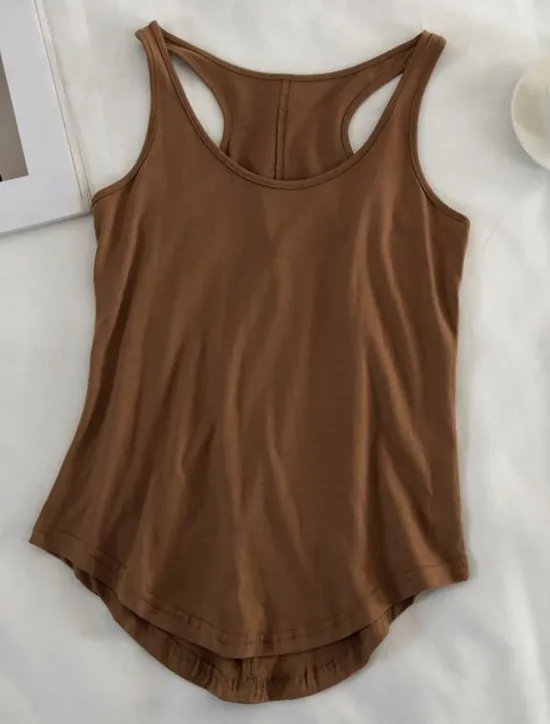 New Women's Camisole Tank Top Solid Color Daily Stylish Casual Sleeveless Scoop Neck Regular Tops Daily Backless Black Light Brown Brown Summer Women Tank Tops & Camis