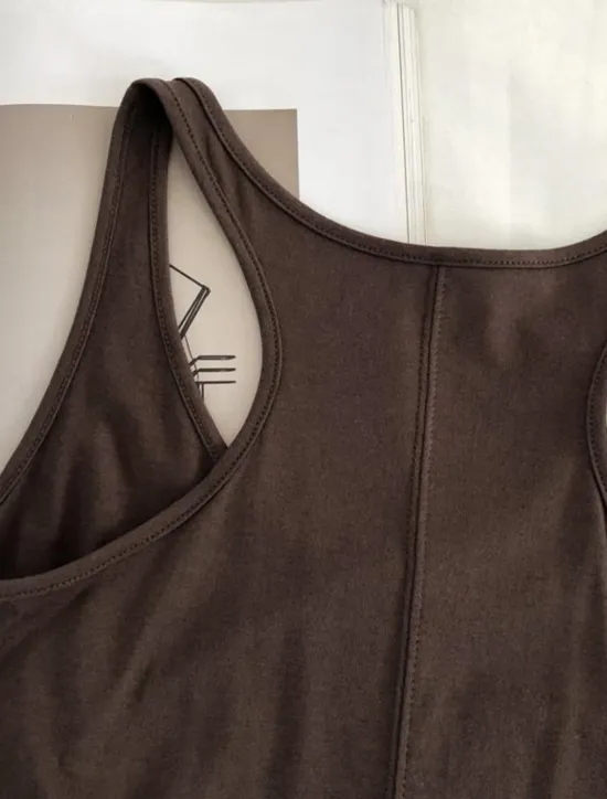 New Women's Camisole Tank Top Solid Color Daily Stylish Casual Sleeveless Scoop Neck Regular Tops Daily Backless Black Light Brown Brown Summer Women Tank Tops & Camis