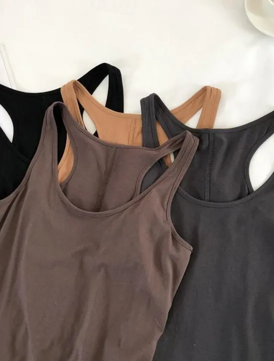 New Women's Camisole Tank Top Solid Color Daily Stylish Casual Sleeveless Scoop Neck Regular Tops Daily Backless Black Light Brown Brown Summer Women Tank Tops & Camis
