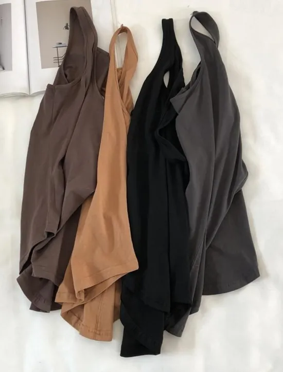 New Women's Camisole Tank Top Solid Color Daily Stylish Casual Sleeveless Scoop Neck Regular Tops Daily Backless Black Light Brown Brown Summer Women Tank Tops & Camis