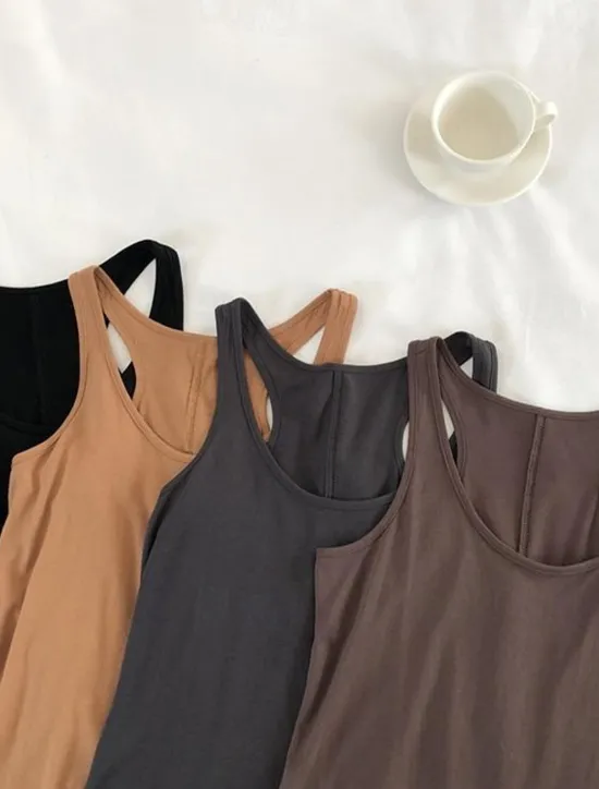 New Women's Camisole Tank Top Solid Color Daily Stylish Casual Sleeveless Scoop Neck Regular Tops Daily Backless Black Light Brown Brown Summer Women Tank Tops & Camis