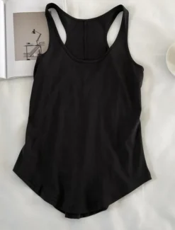 New Women's Camisole Tank Top Solid Color Daily Stylish Casual Sleeveless Scoop Neck Regular Tops Daily Backless Black Light Brown Brown Summer Women Tank Tops & Camis
