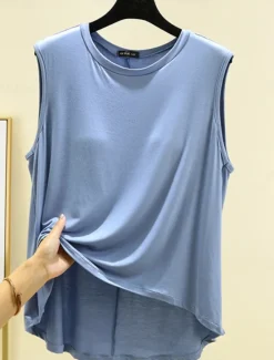 Outlet Women's Camisole Tank Top Solid Color Daily Casual Sleeveless Crew Neck Regular Tops Daily Black Pink Purple Green Khaki Summer Spring Women Tank Tops & Camis