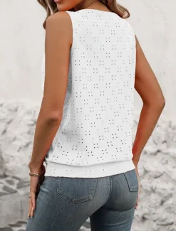 Discount Women's Camisole Tank Top Solid Color Plain Elegant Stylish Basic Sleeveless Crew Neck Regular Tops Daily Holiday Ruched Black White Yellow Red Green Summer Spring Women Tank Tops & Camis