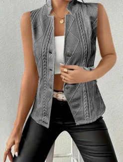 Outlet Women's Camisole Tank Top Solid Color Elegant Daily Stylish Sleeveless V Neck Regular Tops Daily Holiday Buttons Black White Khaki Gray Summer Women Tank Tops & Camis