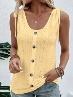 New Women's Camisole Tank Top Plain Elegant Casual Sleeveless Crew Neck Regular Tops Daily Holiday Lace Ruched White Yellow Pink Blue Purple Summer Spring Women Tank Tops & Camis