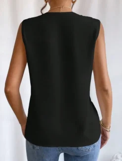 Online Women's Camisole Tank Top Solid Color Daily Casual Sleeveless V Neck Regular Tops Daily Black White Orange Green Apricot Summer Women Tank Tops & Camis