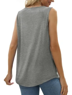 Sale Women's Camisole Tank Top Black White Pink Plain Sexy Street Daily Fashion Square Neck Regular Fit S Women Tank Tops & Camis