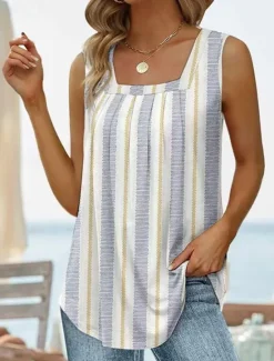 Outlet Women's Camisole Tank Top Fashion Floral Paisley Print Sleeveless Regular Tops Square Neck Casual Holiday Black White Yellow Wine Green Summer Women Tank Tops & Camis
