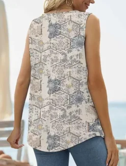 Outlet Women's Camisole Tank Top Fashion Floral Paisley Print Sleeveless Regular Tops Square Neck Casual Holiday Black White Yellow Wine Green Summer Women Tank Tops & Camis