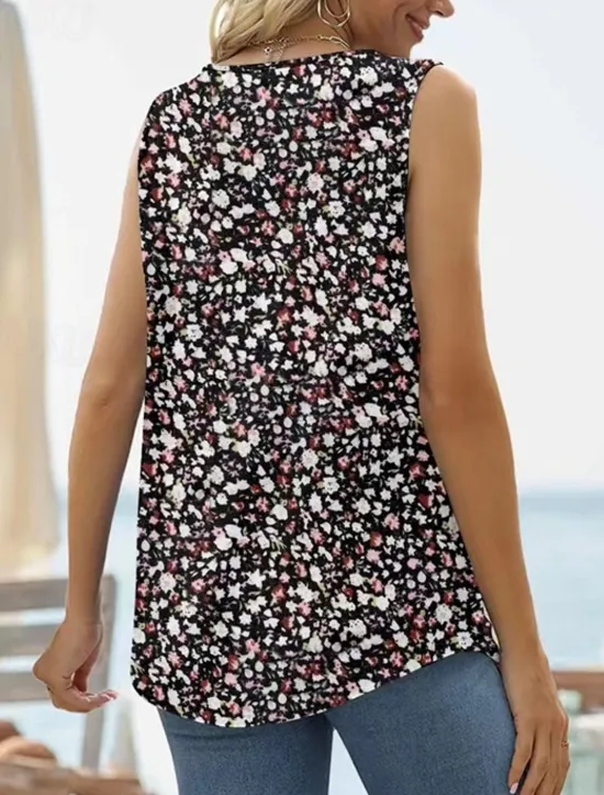 Outlet Women's Camisole Tank Top Fashion Floral Paisley Print Sleeveless Regular Tops Square Neck Casual Holiday Black White Yellow Wine Green Summer Women Tank Tops & Camis