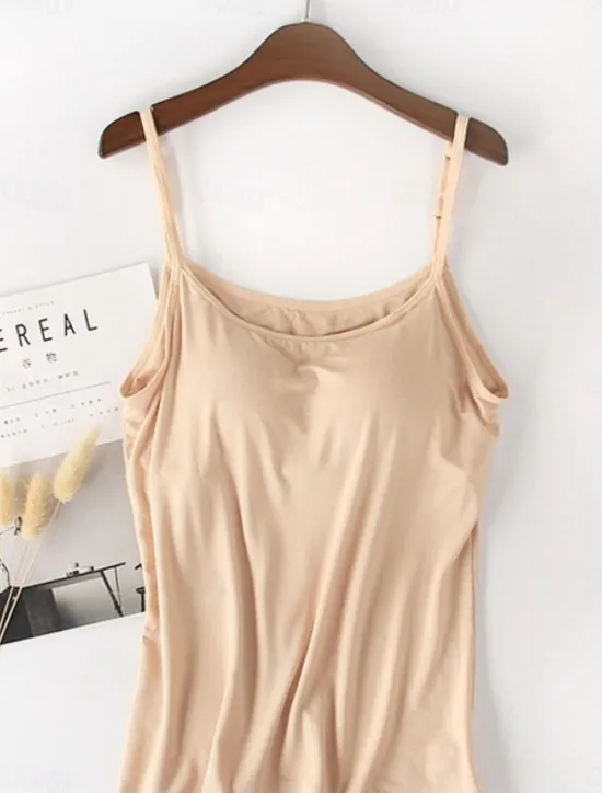 New Women's Camisole Tank Top Solid Color Daily Basic Casual Sleeveless Strap Regular Tops Daily Backless Black Purple Green Beige Summer Women Tank Tops & Camis