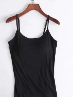 New Women's Camisole Tank Top Solid Color Daily Basic Casual Sleeveless Strap Regular Tops Daily Backless Black Purple Green Beige Summer Women Tank Tops & Camis
